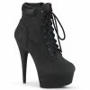 Pleaser DELIGHT-600TL-02 - Blk Nubuck Faux Leather/Blk Matte Exotic Dancing