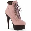Pleaser DELIGHT-600TL-02 - B. Pink Nubuck Faux Leather/D. Brown Matte