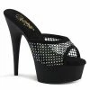 Pleaser DELIGHT-601-6RM - Blk Faux Suede-RS Mesh/Blk Matte