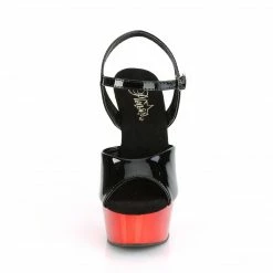Pleaser Exotic Dancing DELIGHT-609 - Blk Pat/Red Chrome