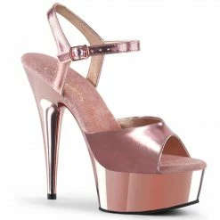 Pleaser DELIGHT-609 - Rose Gold Met. Pu/Rose Gold Chrome Exotic Dancing