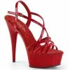 Pleaser DELIGHT-613 - Red Pat/Red Exotic Dancing