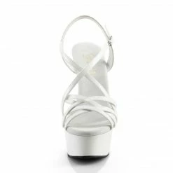 Pleaser DELIGHT-613 - Wht Pat/Wht Exotic Dancing