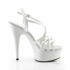 Pleaser DELIGHT-613 - Wht Pat/Wht Exotic Dancing
