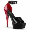 Pleaser Exotic Dancing DELIGHT-617 - Blk-Red Pat/Blk-Red