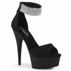 Pleaser Exotic Dancing DELIGHT-625 - Blk Faux Suede/Blk Matte