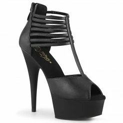 Pleaser DELIGHT-626 - Blk Faux Leather/Blk Matte