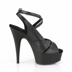 Pleaser Exotic Dancing DELIGHT-632 - Blk Faux Leather/Blk Matte