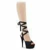 Pleaser DELIGHT-634 - Blk Faux Suede/Blk Matte Exotic Dancing