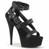 Pleaser Exotic Dancing DELIGHT-637 - Blk Faux Leather/Blk Matte
