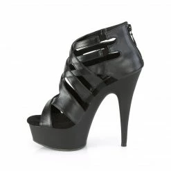 Pleaser DELIGHT-645 - Blk Faux Leather/Blk Matte Exotic Dancing