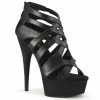 Pleaser DELIGHT-645 - Blk Faux Leather/Blk Matte Exotic Dancing
