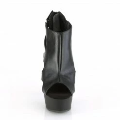 Pleaser DELIGHT-647 - Blk Faux Leather/Blk Matte