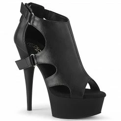 Pleaser DELIGHT-647 - Blk Faux Leather/Blk Matte