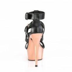 Pleaser DELIGHT-658 - Blk Faux Leather/Rose Gold Chrome Exotic Dancing 10 Pleaser DELIGHT-658 - Blk Faux Leather/Rose Gold Chrome Exotic Dancing