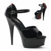 Pleaser Exotic Dancing DELIGHT-660FH - Blk-Red Pat/Blk