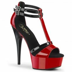 Pleaser Exotic Dancing DELIGHT-663 - Red-Blk Pat/Red-Blk