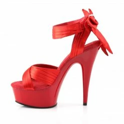 Pleaser DELIGHT-668 - Red Satin/Red