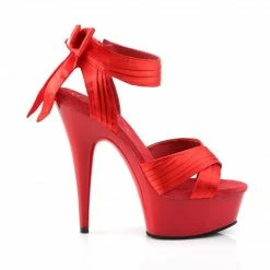 Pleaser DELIGHT-668 - Red Satin/Red