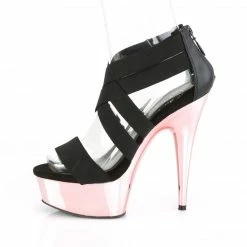 Pleaser Exotic Dancing DELIGHT-669 - Blk Elastic Band-Faux Le/R. Gold Chrome 9 Pleaser Exotic Dancing DELIGHT-669 - Blk Elastic Band-Faux Le/R. Gold Chrome