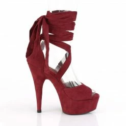 Pleaser Exotic Dancing DELIGHT-679 - Burgundy Faux Suede/Burgundy Faux Suede