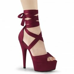 Pleaser Exotic Dancing DELIGHT-679 - Burgundy Faux Suede/Burgundy Faux Suede