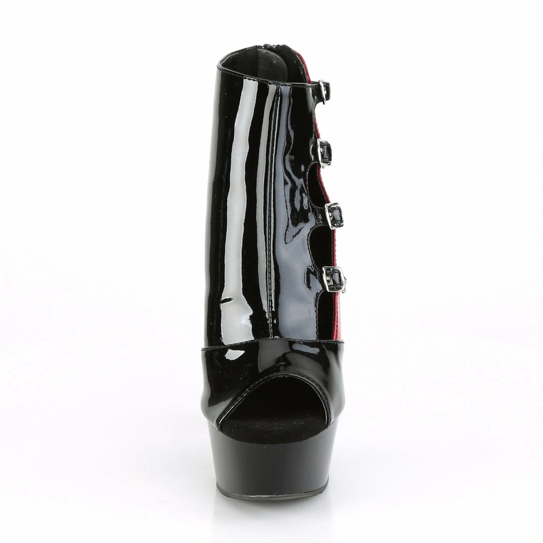 Pleaser DELIGHT-681 - Blk-Red Pat/Blk 4 Pleaser DELIGHT-681 - Blk-Red Pat/Blk