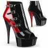 Pleaser DELIGHT-681 - Blk-Red Pat/Blk