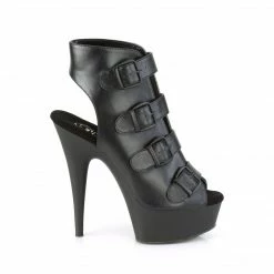 Pleaser DELIGHT-683 - Blk Faux Leather/Blk Matte Exotic Dancing