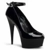 Pleaser DELIGHT-686 - Blk Pat/Blk