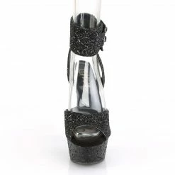 Pleaser DELIGHT-691LG - Blk Glitter/Blk Glitter Exotic Dancing
