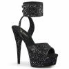Pleaser DELIGHT-691LG - Blk Glitter/Blk Glitter Exotic Dancing
