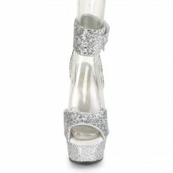 Pleaser Exotic Dancing DELIGHT-691LG - Slv Glitter/Slv Glitter