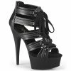 Pleaser DELIGHT-693 - Blk Faux Le/Blk Matte