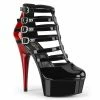Pleaser DELIGHT-695 - Blk-Red Pat/Blk Exotic Dancing