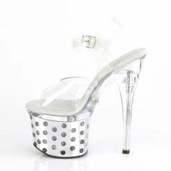 Pleaser DISCOLITE-708DOTS - Clr/Slv Chrome