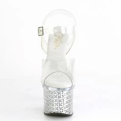 Pleaser DISCOLITE-708FLP - Clr/Slv Chrome Exotic Dancing