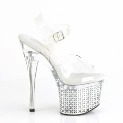 Pleaser DISCOLITE-708FLP - Clr/Slv Chrome Exotic Dancing