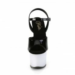 Pleaser DISCOLITE-709 - Blk Pat/White Glow Exotic Dancing