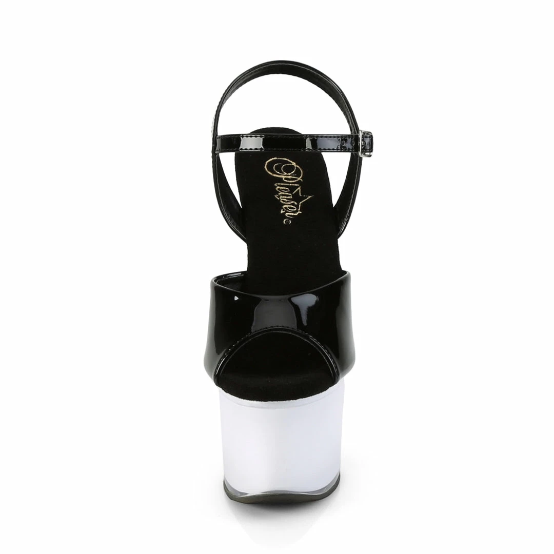 Pleaser DISCOLITE-709 - Blk Pat/White Glow Exotic Dancing 4 Pleaser DISCOLITE-709 - Blk Pat/White Glow Exotic Dancing