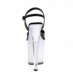 Pleaser DISCOLITE-809 - Blk Pat/White Glow Exotic Dancing