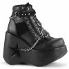 Demonia Punk & Goth DYNAMITE-101 - Blk Vegan Leather-Vegan Suede