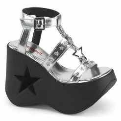 Demonia DYNAMITE-12 - Silver Metallic Vegan Leather Punk & Goth