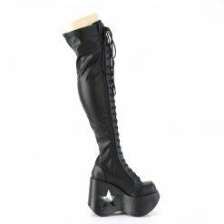 Demonia Punk & Goth DYNAMITE-300-1 - Blk Str Vegan Leather