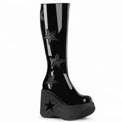 Demonia DYNAMITE-218 - Blk Pat-Blk Multi Glitter