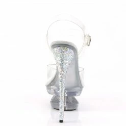 Pleaser ECLIPSE-608GT - Clr/Slv Multi Glitter-Clr