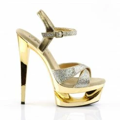 Pleaser Exotic Dancing ECLIPSE-619G - Gold Multi Gltr/Gold Chrome