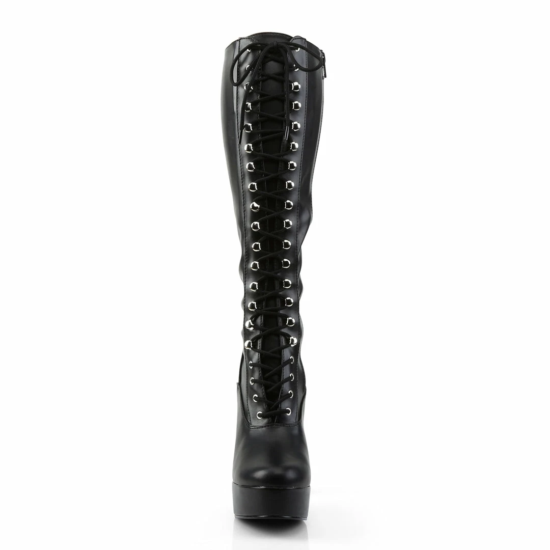 Pleaser Exotic Dancing ELECTRA-2023 - Blk Str Faux Leather 4 Pleaser Exotic Dancing ELECTRA-2023 - Blk Str Faux Leather
