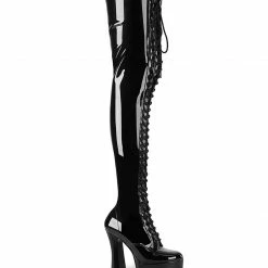Pleaser Exotic Dancing ELECTRA-3023 - Blk Str. Pat/Blk
