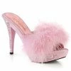 Fabulicious ELEGANT-401F - B. Pink Marabou-Faux Leather/B. Pink Party & Prom